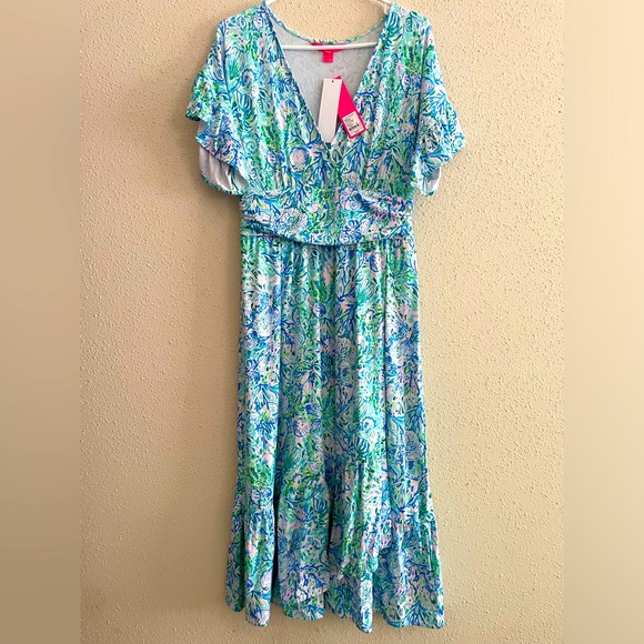 Lilly Pulitzer Dresses & Skirts - NWT Lilly Pulitzer Women’s Medium Juliet Ruffle Midi Dress